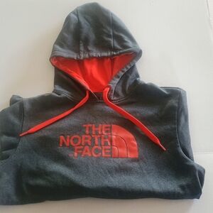 The North Face Half Dome Hoodie Mens Small Gray & Red Cotton Hoddie SZ Small